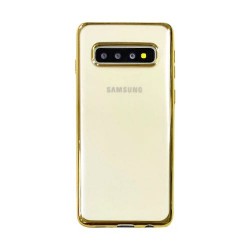 Galaxy S10 - Coque silicone transparent-bord doré