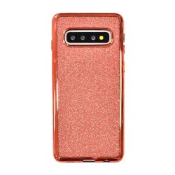 Galaxy S10 - Coque silicone-brillant-rose