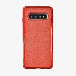 Galaxy S10 - Coque silicone-brillant-rouge