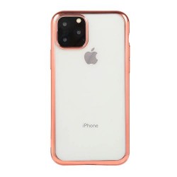 Iphone 12 mini - Coque-Transparente-Bord rose