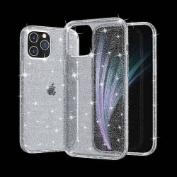 Iphone 12 mini - Coque dur-Brillant-Transparent noir