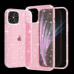 Iphone 12 mini - Coque dur-Brillant-Transparent rose