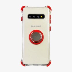 Galaxy S10e - Coque silicone-transparente-ring-Rouge